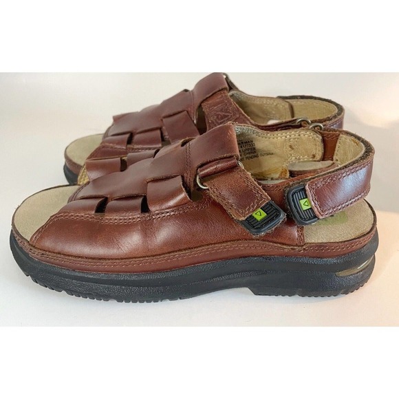 Stride Rite Sandal Toddler Size 11.5 Brown Leather Fisherman Hook Loop Easy On - Picture 3 of 7